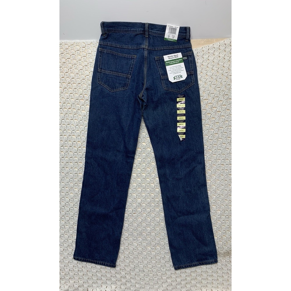 Key Imperial Jeans Men 30x34 Relaxed Fit Performance Comfort 5 Pocket Blue Denim